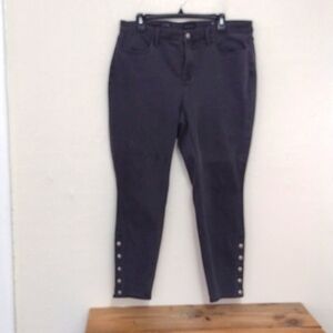 Talbots Gray High Rise Slim Ankle Jegging w Ankle Buttons Slate Wash Size 16WP